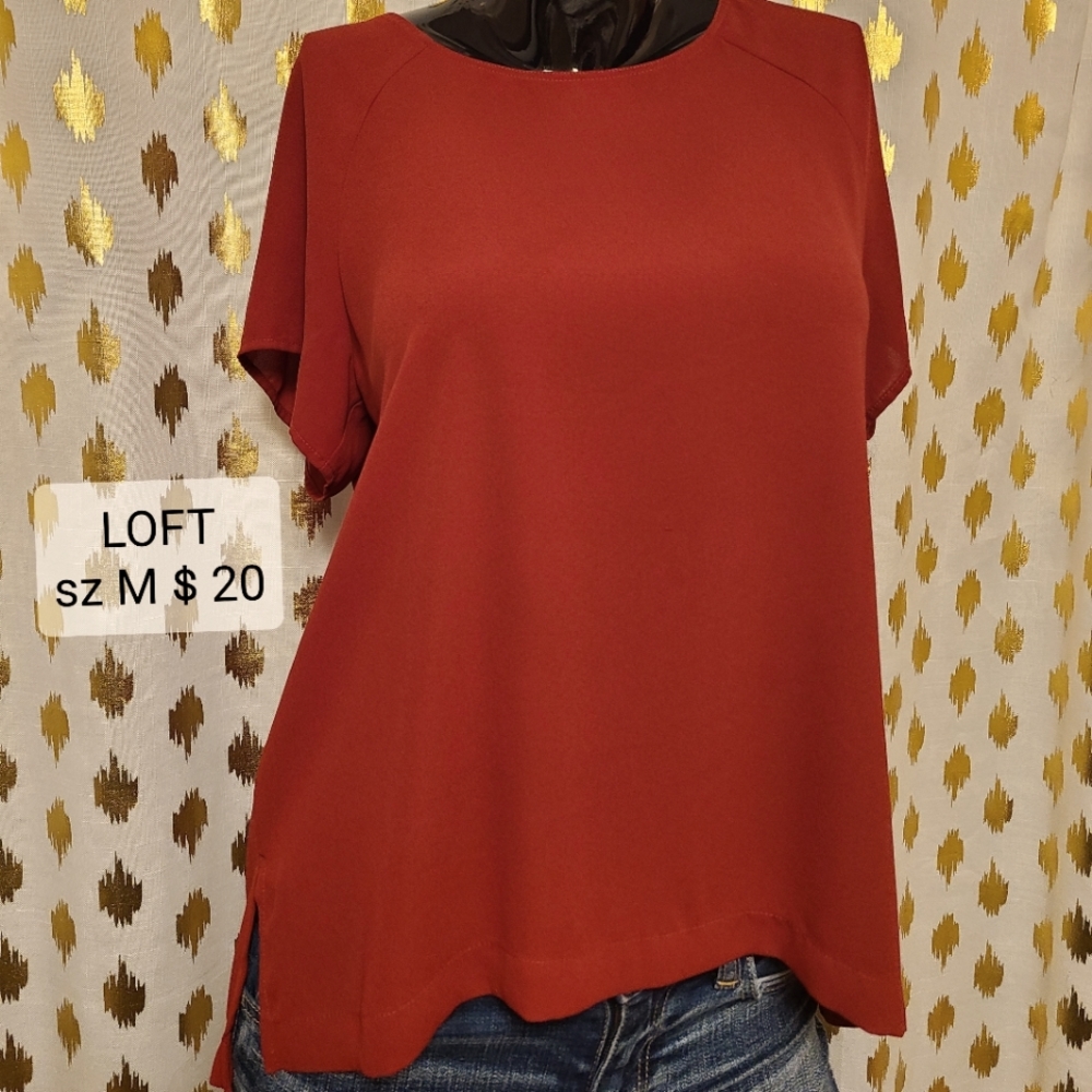 LOFT RED BLOUSE SIZE M